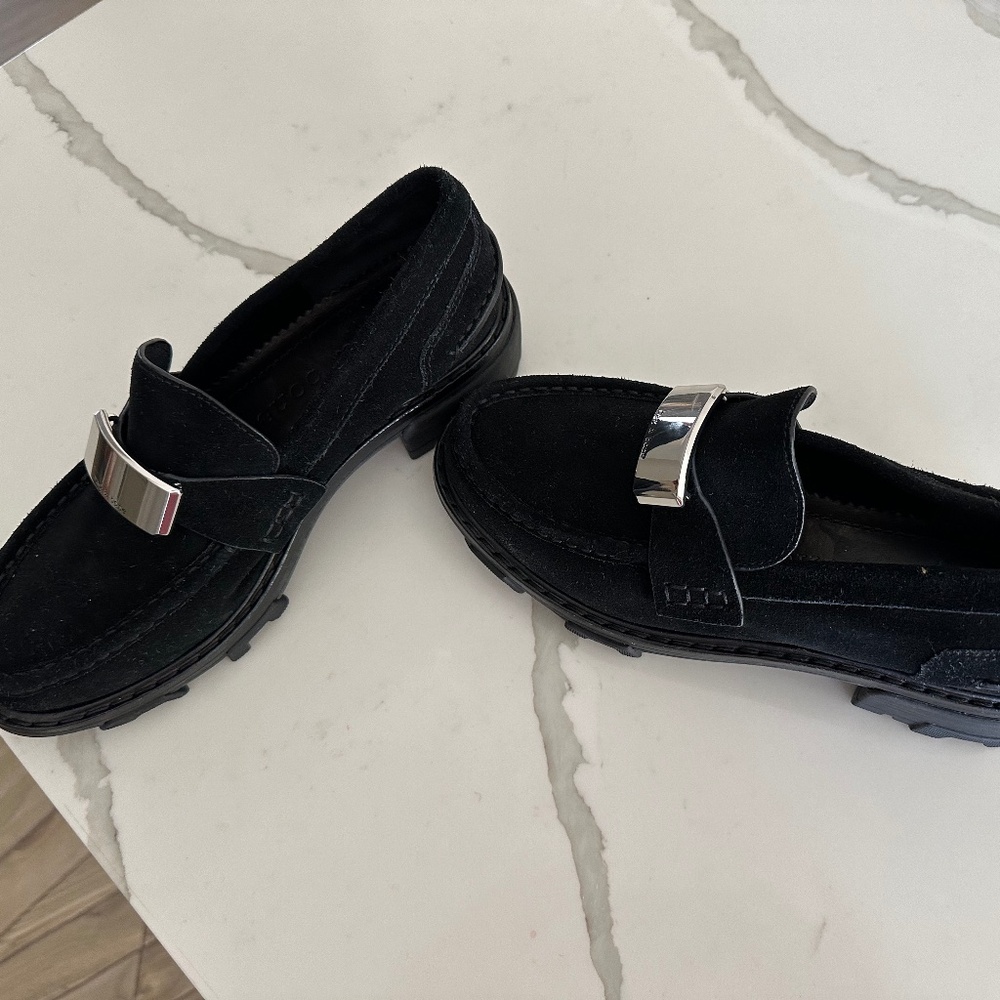 Rag $ Bone Black Suede Loafer - Womens